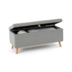 Pouf bout de lit Coffre 100*45cm Gris clair – Image 2