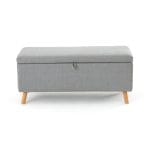 Pouf bout de lit Coffre 100*45cm Gris clair – Image 4