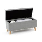 Pouf bout de lit Coffre 100*45cm Gris clair – Image 5