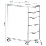 Élément de rangement bureau a tiroirs sur-roulettes,76x36x58cm – Image 3