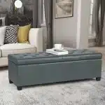 Pouf Coffre de Rangement Cuir - 120*45 cm