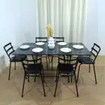 Grand Table à manger Pliable 160/70cm + 6 chaises – Image 2