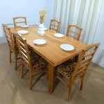 Table de salle à manger en Bois Massif 190 cm + 6 chaises