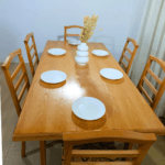 Table de salle à manger en Bois Massif 190 cm + 6 chaises – Image 6