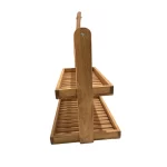 Plateau à deux étages en bois massif – Image 4