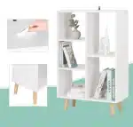 Bibliothèque à 5 Niveaux  avec Pied en Bois – Image 3