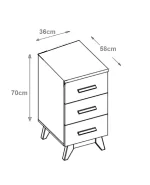 Élément de rangement Blanc/Chêne a tiroirs – Image 3