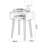 Table de chevet avec Rangement Simple – Image 3