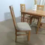 Table de salle à manger en Bois Massif Carrée + 4 chaises – Image 7