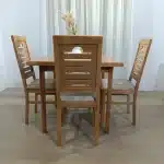 Table de salle à manger en Bois Massif Carrée + 4 chaises – Image 8