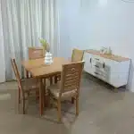 Table de salle à manger en Bois Massif Carrée + 4 chaises – Image 3