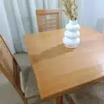 Table de salle à manger en Bois Massif Carrée + 4 chaises – Image 6