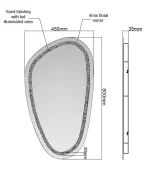 Miroir de salle de bains LED RBA 45 x 80 cm – Image 4