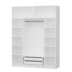 Dressing avec étagères et penderie 15 espaces de stockage blanc – Image 6