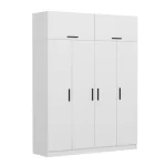 Dressing avec étagères et penderie 15 espaces de stockage blanc – Image 5