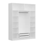 Dressing avec étagères et penderie 15 espaces de stockage blanc – Image 4