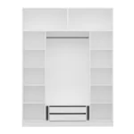Dressing avec étagères et penderie 15 espaces de stockage blanc – Image 3