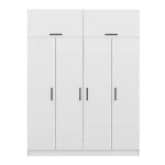 Dressing avec étagères et penderie 15 espaces de stockage blanc – Image 7