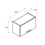 Meuble haut de cuisine 1 Porte Rectangulaire ,blanc – Image 3