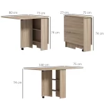 Table à manger pliable sur Roulettes 140/70cm – Image 10