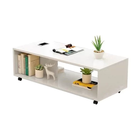 Table basse 120 x 48cm à roulettes
