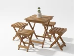 Table Basse en bois avec 4 Tabourets