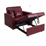 Fauteuil Convertible, Cuir Rouge bordeaux – Image 5