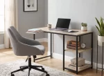 Bureau en métal noir avec Étagères Intégrées
