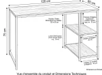 Bureau en métal noir avec Étagères Intégrées – Image 5